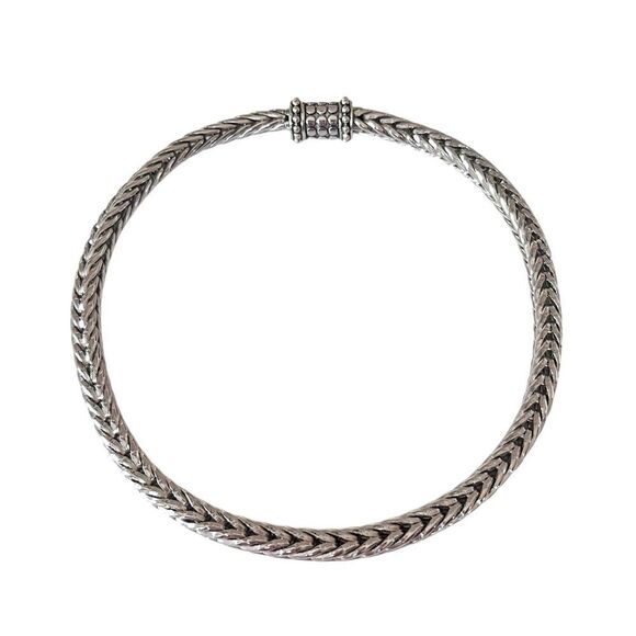 Thick Silver Foxtail Rope Chain Necklace - Picture 1 of 5